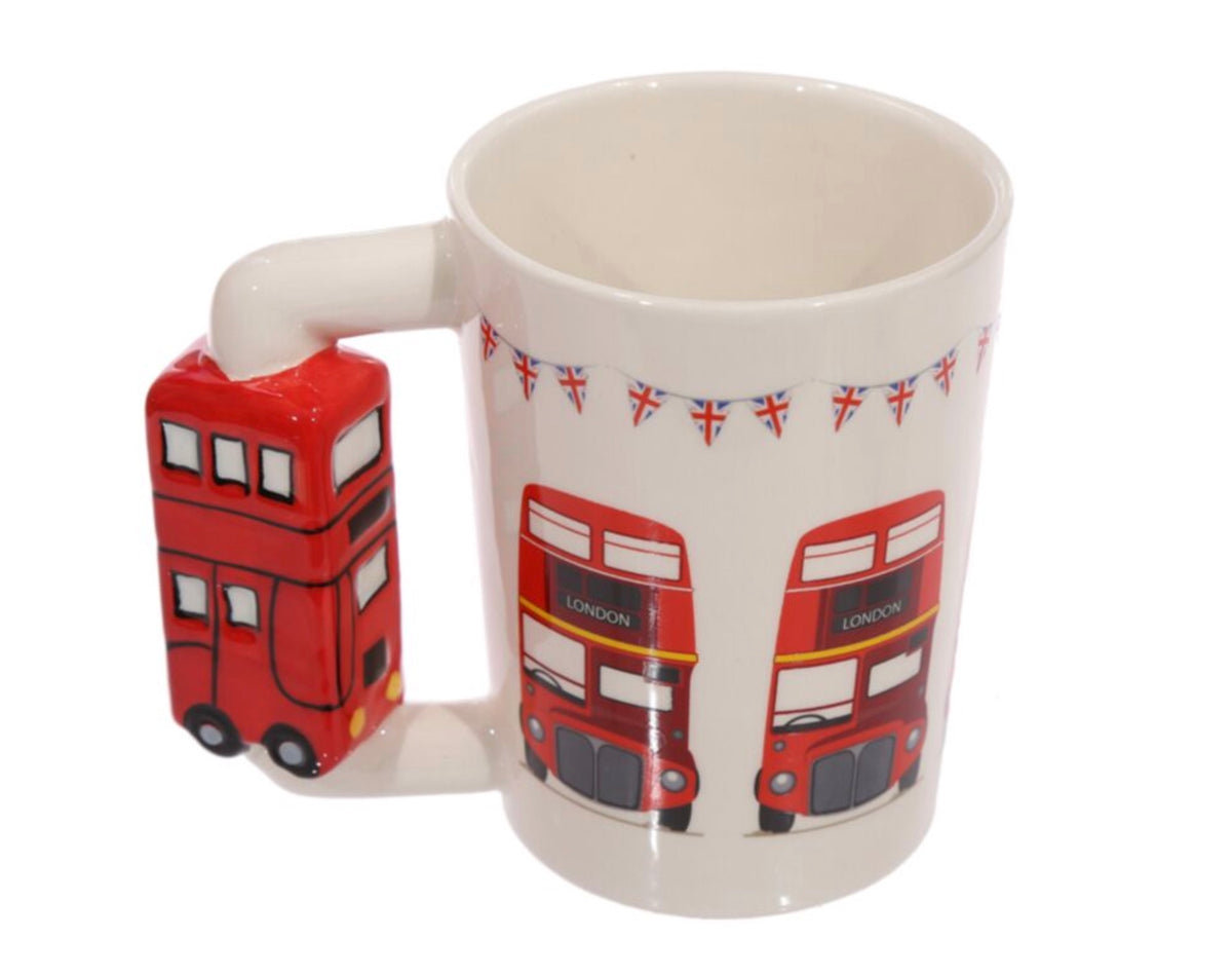 London Red Routemaster Bus Ceramic Shaped Handle Mug