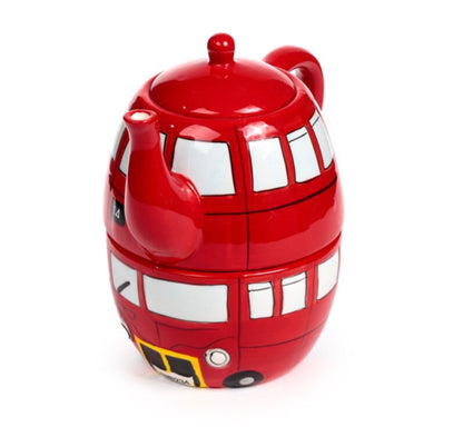 London Red Bus Ceramic Teapot & Cup Set for 1