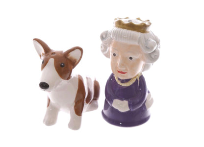 Queen & Corgi Ceremic Salt and Pepper Set