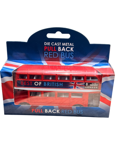 London Die Cast Metal Pull Back Red Bus