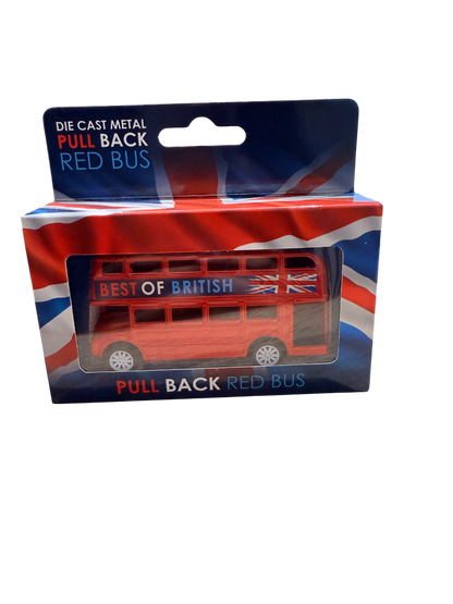 London Dies Cast Metal Pull Back Red Bus Small