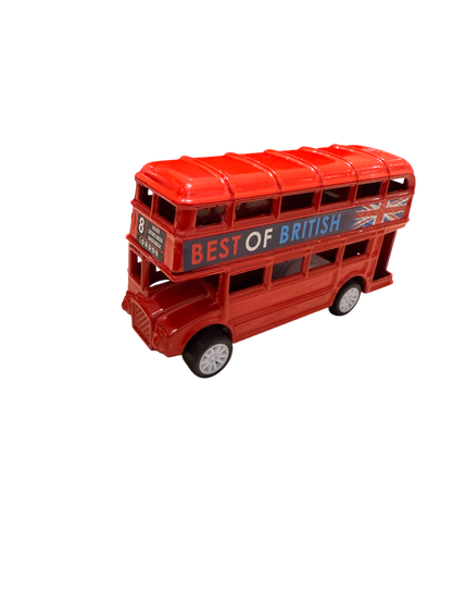 London Dies Cast Metal Pull Back Red Bus Small