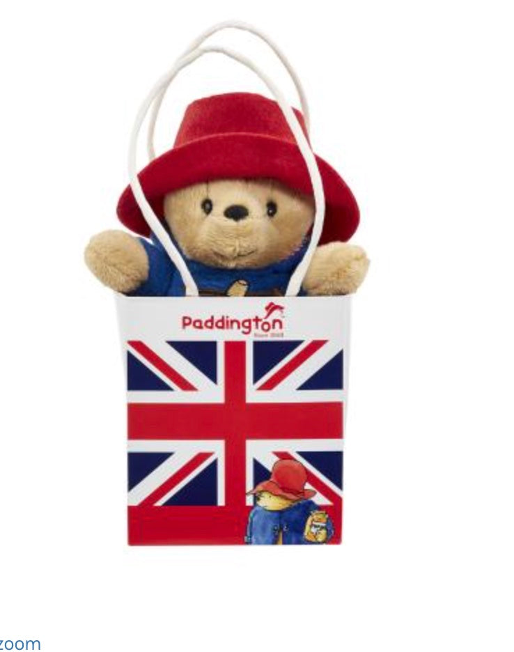 Classic Paddington Bear in Union Jack Bag