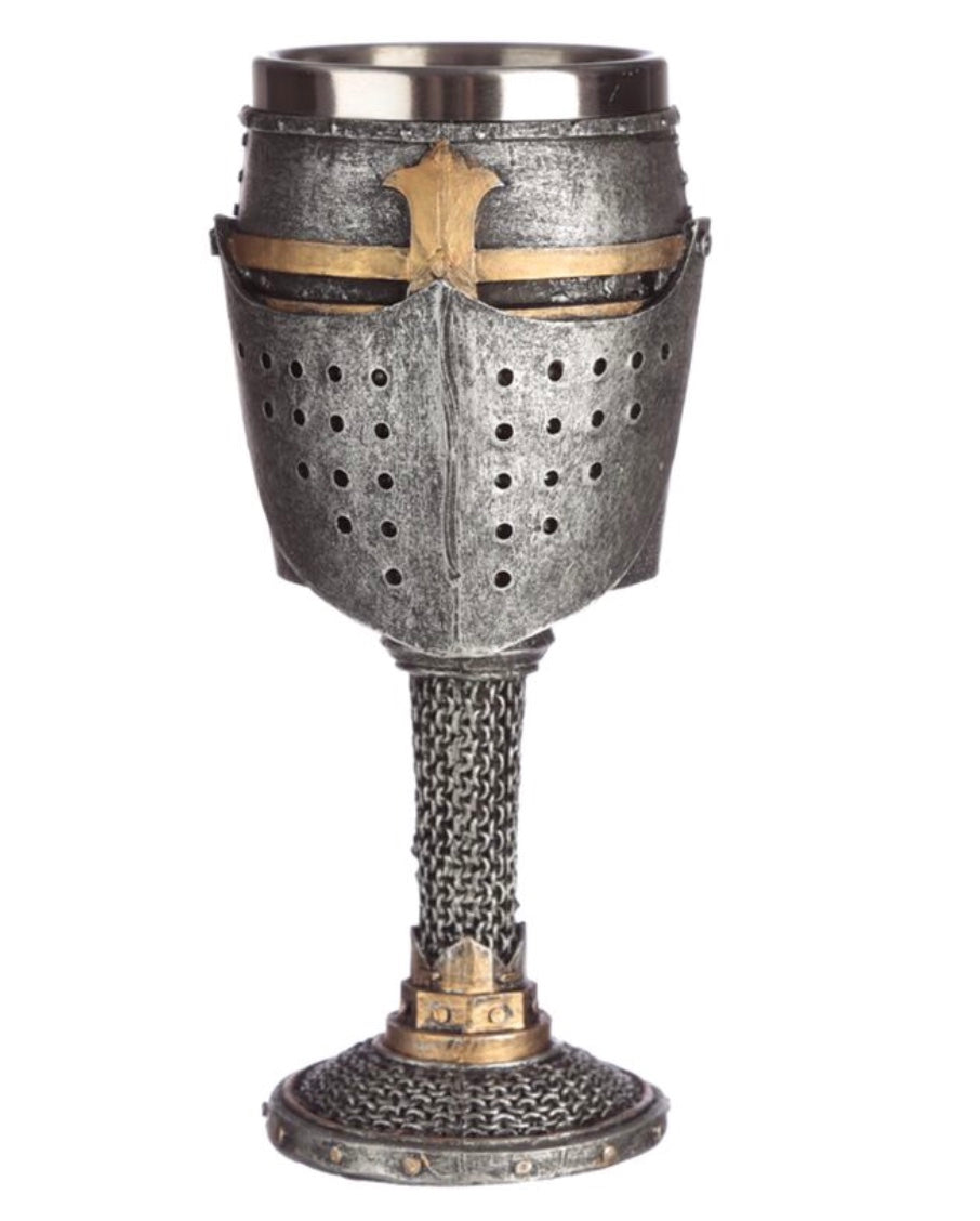 Decorative Medieval Helmet & Chain Mail Goblet
