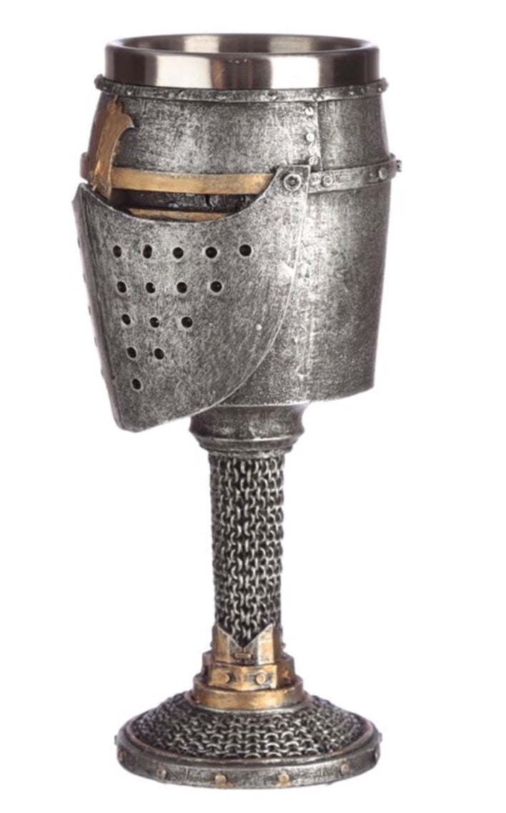 Decorative Medieval Helmet & Chain Mail Goblet