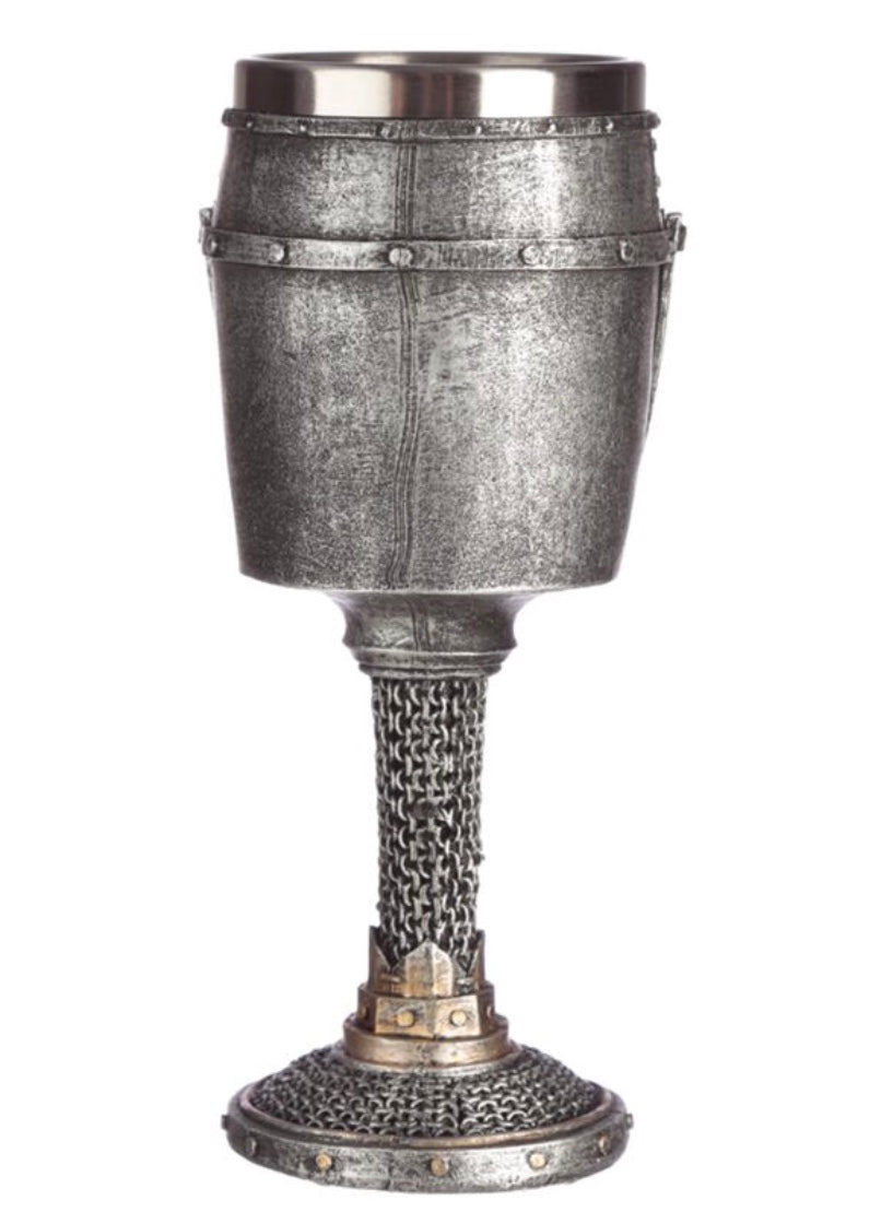 Decorative Medieval Helmet & Chain Mail Goblet