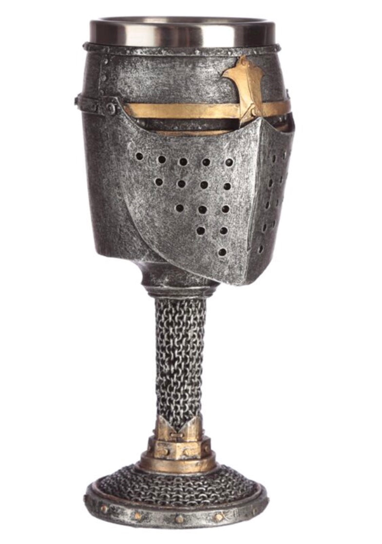 Decorative Medieval Helmet & Chain Mail Goblet