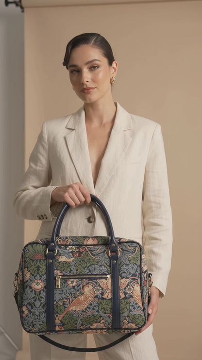 William Morris Strawberry Thief Blue - Cabin Bag